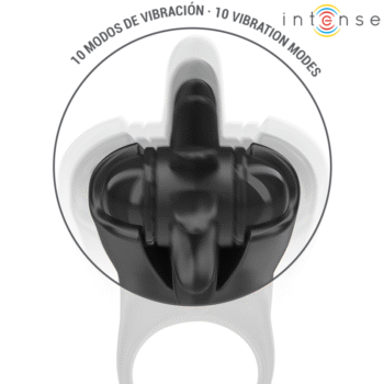 INTENSE - MABEL ANNEAU VIBRANT 10 VIBRATIONS AVEC STIMULATEUR DE CLITORIS NOIR-INTENSE COUPLES TOYS-sextoys-lingerie-bdsm-hygiène-sexshop
