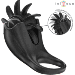 INTENSE – MABEL ANNEAU VIBRANT 10 VIBRATIONS AVEC STIMULATEUR DE CLITORIS NOIR