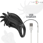 INTENSE – MABEL ANNEAU VIBRANT 10 VIBRATIONS AVEC STIMULATEUR DE CLITORIS NOIR