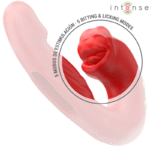INTENSE – NATHY DOUBLE VIBRATEUR AVEC BOUCHE STIMULANTE MULTIFONCTION ROUGE