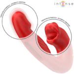 INTENSE – NATHY DOUBLE VIBRATEUR AVEC BOUCHE STIMULANTE MULTIFONCTION ROUGE