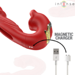 INTENSE – NATHY DOUBLE VIBRATEUR AVEC BOUCHE STIMULANTE MULTIFONCTION ROUGE
