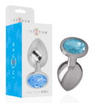 INTENSE - PLUG ANAL EN MÉTAL ALUMINIUM AVEC CRISTAL BLEU TAILLE L-INTENSE ANAL TOYS-sextoys-lingerie-bdsm-hygiène-sexshop