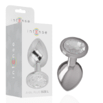 INTENSE - PLUG ANAL EN MÉTAL ALUMINIUM AVEC CRISTAL DARGENT TAILLE L-INTENSE ANAL TOYS-sextoys-lingerie-bdsm-hygiène-sexshop