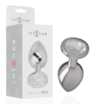 INTENSE - PLUG ANAL EN MÉTAL ALUMINIUM AVEC CRISTAL DARGENT TAILLE S-INTENSE ANAL TOYS-sextoys-lingerie-bdsm-hygiène-sexshop