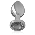 INTENSE – PLUG ANAL EN MÉTAL ALUMINIUM AVEC CRISTAL NOIR TAILLE S