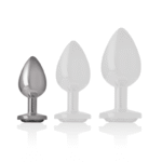 INTENSE – PLUG ANAL EN MÉTAL ALUMINIUM AVEC CRISTAL NOIR TAILLE S