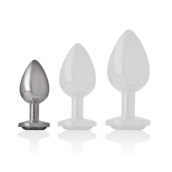 INTENSE - PLUG ANAL EN MÉTAL ALUMINIUM AVEC CRISTAL NOIR TAILLE S-INTENSE ANAL TOYS-sextoys-lingerie-bdsm-hygiène-sexshop