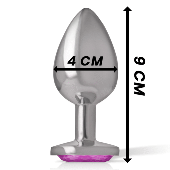 INTENSE - PLUG ANAL EN MÉTAL ALUMINIUM AVEC CRISTAL ROSE TAILLE L-INTENSE ANAL TOYS-sextoys-lingerie-bdsm-hygiène-sexshop
