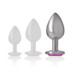 INTENSE – PLUG ANAL EN MÉTAL ALUMINIUM AVEC CRISTAL ROSE TAILLE L