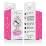 INTENSE – PLUG ANAL EN MÉTAL ALUMINIUM AVEC CRISTAL ROSE TAILLE L