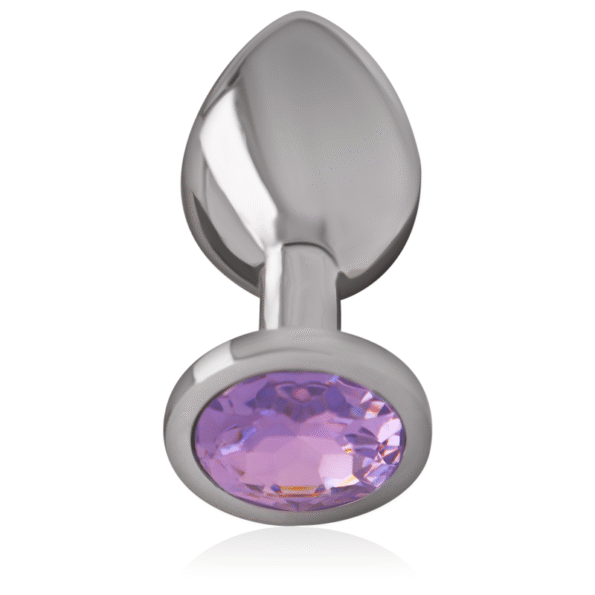 INTENSE - PLUG ANAL EN MÉTAL ALUMINIUM AVEC CRISTAL VIOLET TAILLE M-INTENSE ANAL TOYS-sextoys-lingerie-bdsm-hygiène-sexshop