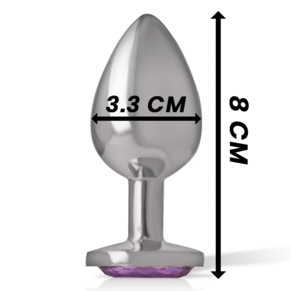 INTENSE - PLUG ANAL EN MÉTAL ALUMINIUM AVEC CRISTAL VIOLET TAILLE M-INTENSE ANAL TOYS-sextoys-lingerie-bdsm-hygiène-sexshop