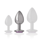 INTENSE – PLUG ANAL EN MÉTAL ALUMINIUM AVEC CRISTAL VIOLET TAILLE M
