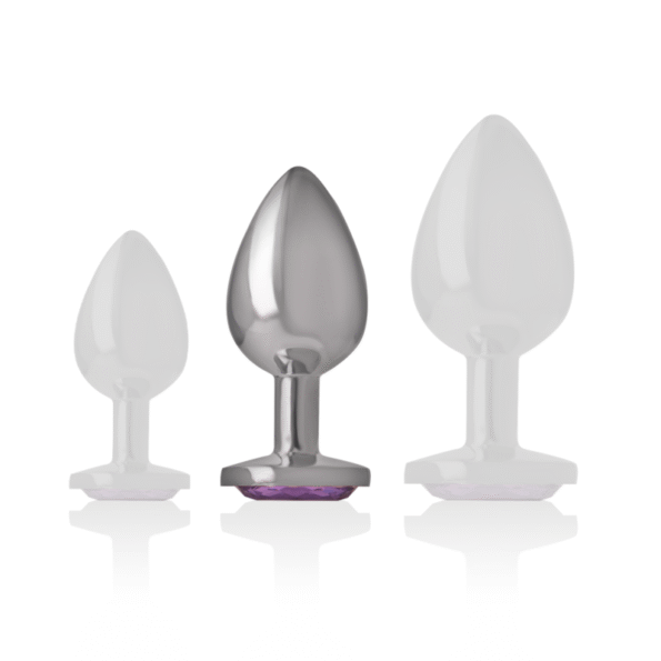INTENSE - PLUG ANAL EN MÉTAL ALUMINIUM AVEC CRISTAL VIOLET TAILLE M-INTENSE ANAL TOYS-sextoys-lingerie-bdsm-hygiène-sexshop