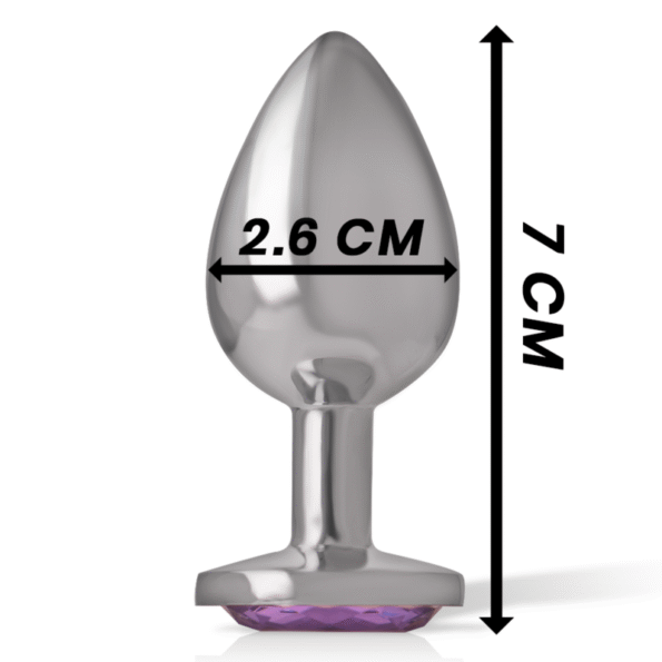INTENSE - PLUG ANAL EN MÉTAL ALUMINIUM AVEC CRISTAL VIOLET TAILLE S-INTENSE ANAL TOYS-sextoys-lingerie-bdsm-hygiène-sexshop