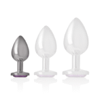 INTENSE – PLUG ANAL EN MÉTAL ALUMINIUM AVEC CRISTAL VIOLET TAILLE S