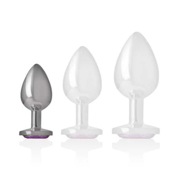 INTENSE - PLUG ANAL EN MÉTAL ALUMINIUM AVEC CRISTAL VIOLET TAILLE S-INTENSE ANAL TOYS-sextoys-lingerie-bdsm-hygiène-sexshop