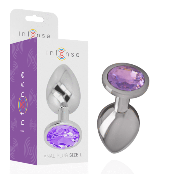 INTENSE - PLUG ANAL EN MÉTAL ALUMINIUM AVEC CRISTAL VIOLET TAILLE S-INTENSE ANAL TOYS-sextoys-lingerie-bdsm-hygiène-sexshop