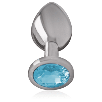 INTENSE - PLUG ANAL EN MÉTAL ALUMINIUM AVEC VERRE BLEU TAILLE M-INTENSE ANAL TOYS-sextoys-lingerie-bdsm-hygiène-sexshop