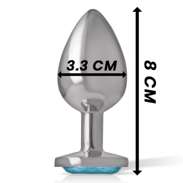 INTENSE - PLUG ANAL EN MÉTAL ALUMINIUM AVEC VERRE BLEU TAILLE M-INTENSE ANAL TOYS-sextoys-lingerie-bdsm-hygiène-sexshop