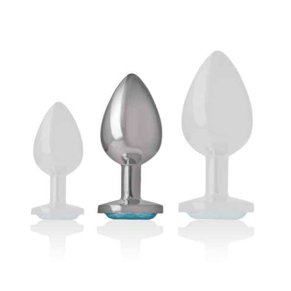INTENSE - PLUG ANAL EN MÉTAL ALUMINIUM AVEC VERRE BLEU TAILLE M-INTENSE ANAL TOYS-sextoys-lingerie-bdsm-hygiène-sexshop