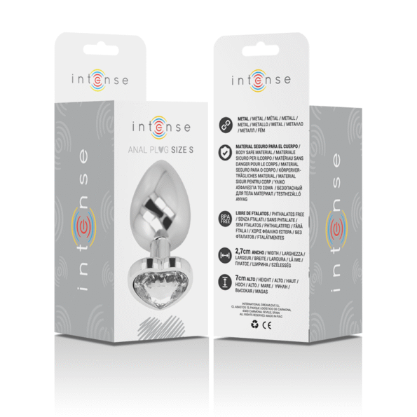 INTENSE - PLUG ANAL EN MÉTAL ALUMINIUM COEUR BLANC TAILLE S-INTENSE ANAL TOYS-sextoys-lingerie-bdsm-hygiène-sexshop