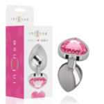 INTENSE – PLUG ANAL EN MÉTAL ALUMINIUM COEUR ROSE TAILLE S