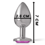 INTENSE – PLUG ANAL EN MÉTAL ALUMINIUM COEUR ROSE TAILLE S