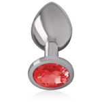 INTENSE – PLUG ANAL EN MÉTAL AVEC CRISTAL ROUGE TAILLE M