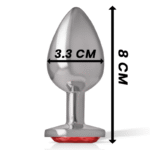 INTENSE – PLUG ANAL EN MÉTAL AVEC CRISTAL ROUGE TAILLE M