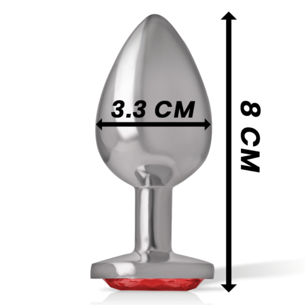 INTENSE - PLUG ANAL EN MÉTAL AVEC CRISTAL ROUGE TAILLE M-INTENSE ANAL TOYS-sextoys-lingerie-bdsm-hygiène-sexshop