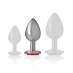 INTENSE – PLUG ANAL EN MÉTAL AVEC CRISTAL ROUGE TAILLE M