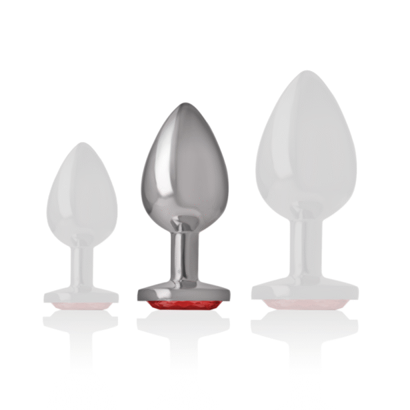 INTENSE - PLUG ANAL EN MÉTAL AVEC CRISTAL ROUGE TAILLE M-INTENSE ANAL TOYS-sextoys-lingerie-bdsm-hygiène-sexshop