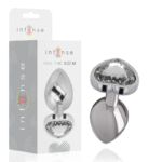 INTENSE - PLUG ANAL MÉTAL ALUMINIUM COEUR BLANC TAILLE M-INTENSE ANAL TOYS-sextoys-lingerie-bdsm-hygiène-sexshop