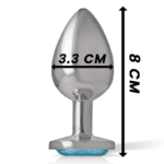INTENSE – PLUG ANAL MÉTAL ALUMINIUM COEUR BLEU TAILLE M