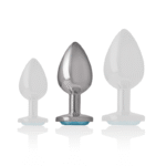 INTENSE – PLUG ANAL MÉTAL ALUMINIUM COEUR BLEU TAILLE M
