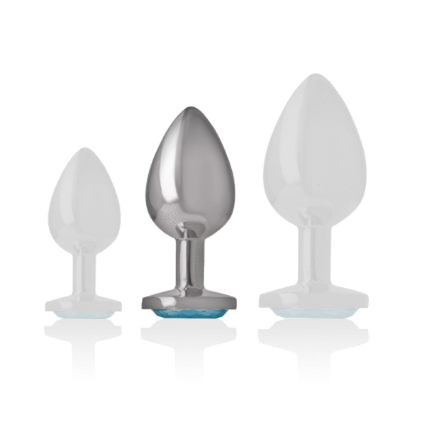 INTENSE - PLUG ANAL MÉTAL ALUMINIUM COEUR BLEU TAILLE M-INTENSE ANAL TOYS-sextoys-lingerie-bdsm-hygiène-sexshop