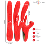 INTENSE – ROSALIA VIBRATEUR MULTIFONCTION 3 EN 1 ROUGE