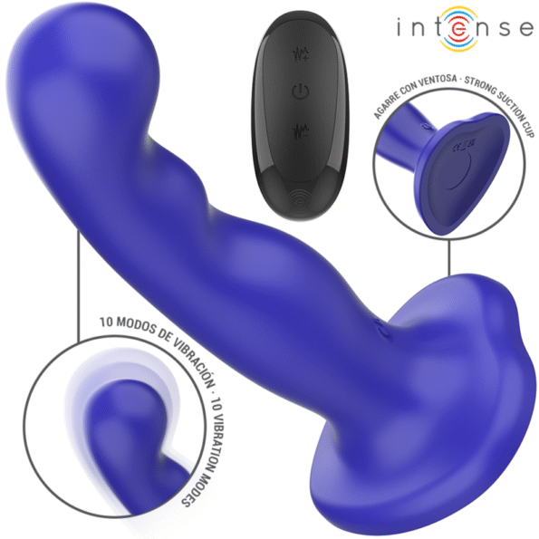 INTENSE - SHORTY VIBRATEUR AVEC VENTOUSE TÉLÉCOMMANDE BLEUE-INTENSE FUN-sextoys-lingerie-bdsm-hygiène-sexshop