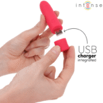 INTENSE – SYMONE BULLET VIBRANT RECHARGEABLE USB 8 VIBRATIONS ROUGE 10 X 2
