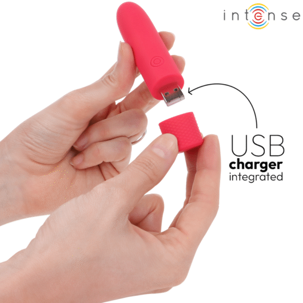 INTENSE - SYMONE BULLET VIBRANT RECHARGEABLE USB 8 VIBRATIONS ROUGE 10 X 2