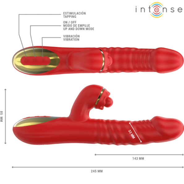 INTENSE - THALIA VIBRATION & POUSSÉE & TAPPING ROUGE-INTENSE FUN-sextoys-lingerie-bdsm-hygiène-sexshop