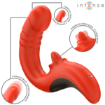 INTENSE – VIBRATEUR ET STIMULATEUR PAULINA EN FORME DE U ROUGE