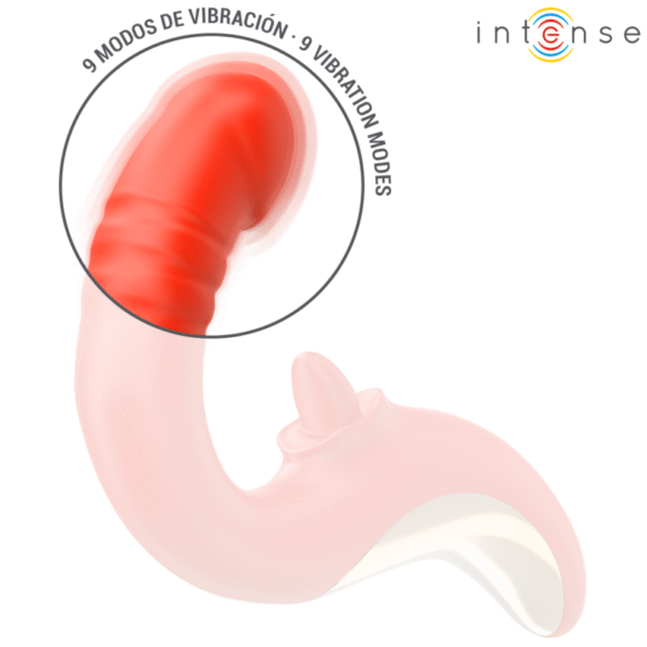 INTENSE - VIBRATEUR ET STIMULATEUR PAULINA EN FORME DE U ROUGE-INTENSE FUN-sextoys-lingerie-bdsm-hygiène-sexshop