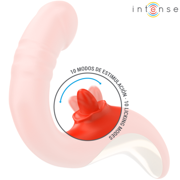 INTENSE - VIBRATEUR ET STIMULATEUR PAULINA EN FORME DE U ROUGE-INTENSE FUN-sextoys-lingerie-bdsm-hygiène-sexshop
