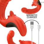 INTENSE – VIBRATEUR ET STIMULATEUR PAULINA EN FORME DE U ROUGE