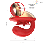 INTENSE – VIBRATEUR & STIMULATEUR MARIAH EN FORME DE U 10 VIBRATIONS ROUGE