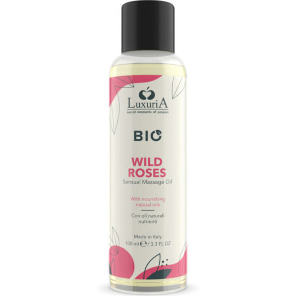 INTIMATELINE LUXURIA - HUILE DE MASSAGE BIO ROSES SAUVAGES 100 ML-INTIMATELINE LUXURIA-sextoys-lingerie-bdsm-hygiène-sexshop