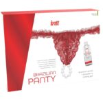 INTT RELEASES - CULOTTE ROUGE BRÉSILIENNE AVEC PERLES ET GEL LUBRIFIANT 50 ML-INTT RELEASES-sextoys-lingerie-bdsm-hygiène-sexshop